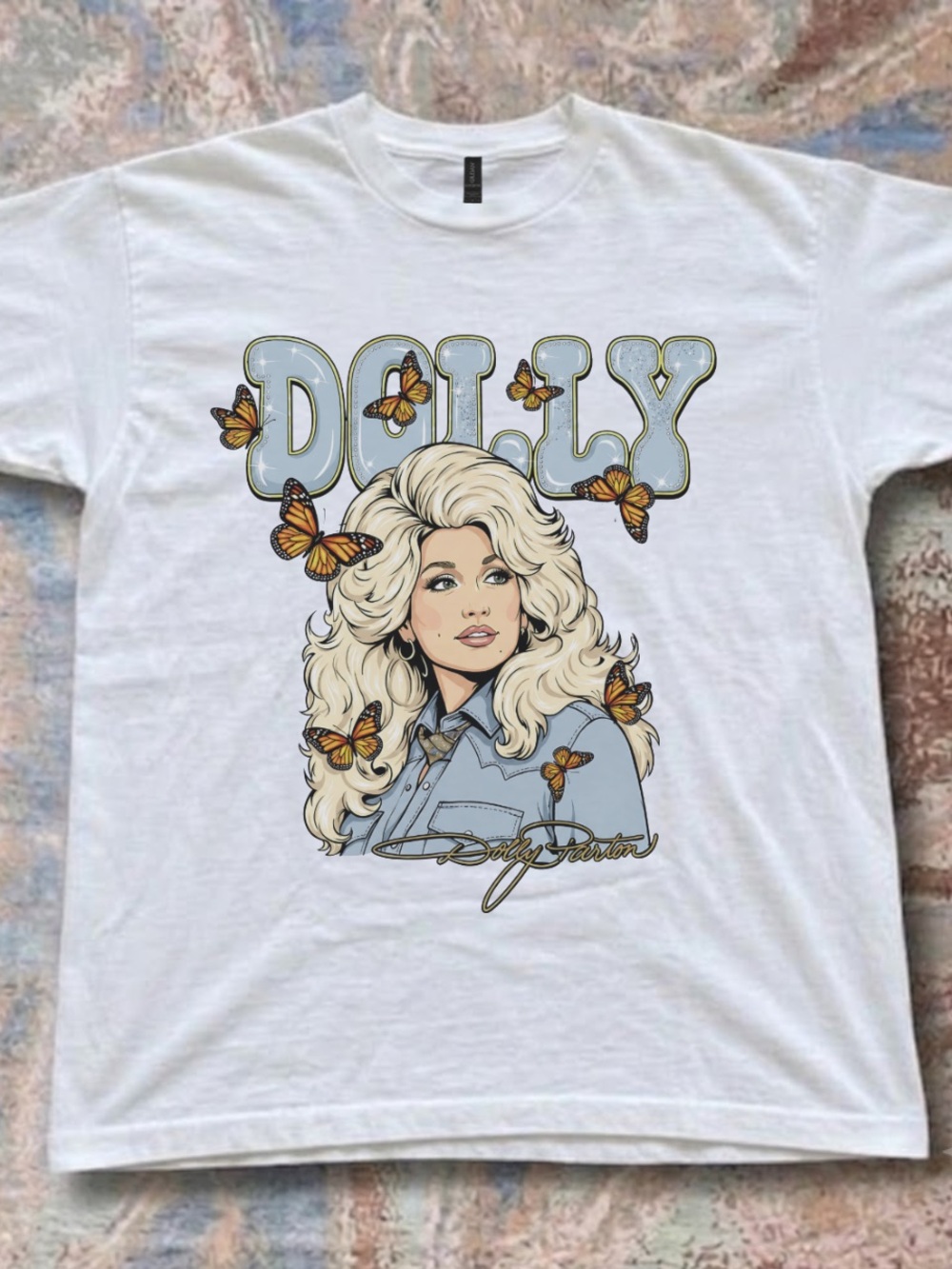 White Graphic Dolly Portrait Tee - Women's Short Sleeve Top